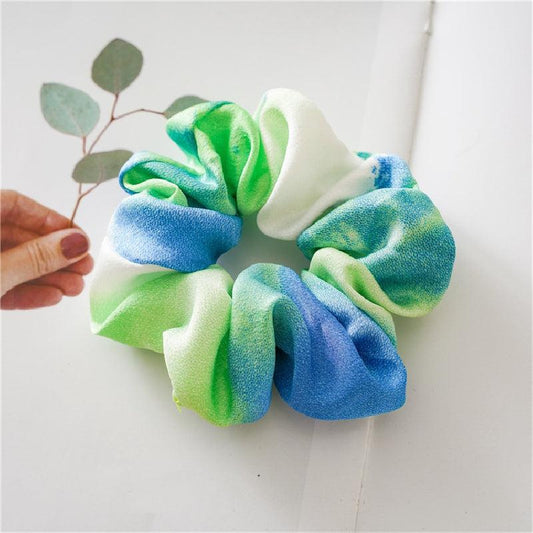 Tie Dye Scrunchies Large Hair Tie Colorful Hair Rope Elastic Ponytail Holder