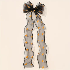 Mesh Bowknot Mushroom Pattern Hair Clip with Non-Slip Back