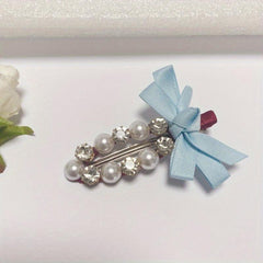 Faux Pearl Rhinestone Hair Clip Non slip Duck Billed Clip Hair Accessories