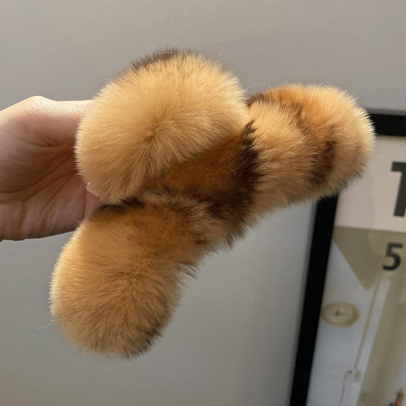 Large Plush Hair Claw Clips Faux Fur Hairpin Hair Barrette Hair Claws Clamps