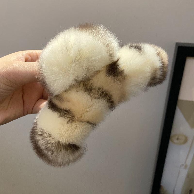 Large Plush Hair Claw Clips Faux Fur Hairpin Hair Barrette Hair Claws Clamps