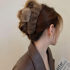 Large Plush Hair Claw Clips Faux Fur Hairpin Hair Barrette Hair Claws Clamps