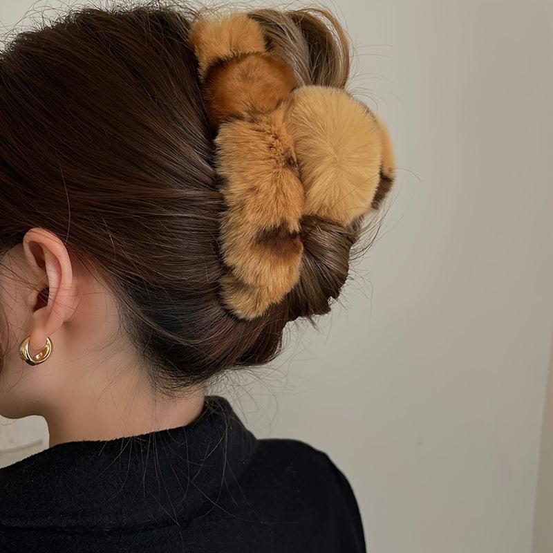 Large Plush Hair Claw Clips Faux Fur Hairpin Hair Barrette Hair Claws Clamps