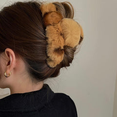 Large Plush Hair Claw Clips Faux Fur Hairpin Hair Barrette Hair Claws Clamps