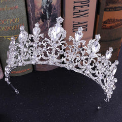 Baroque Queen Crowns Crystal Tiaras Bride Wedding Princess Rhinestone Bridal