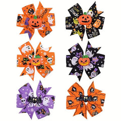 Halloween Pumpkin Bow Hair Clip for Girls