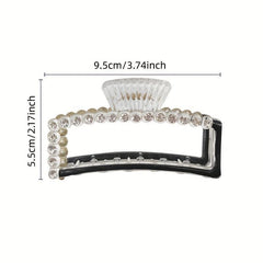 Beaded Shark Claw Enamel Hair Clip - Hair Accessories