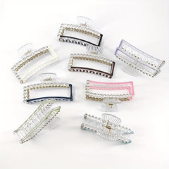 Beaded Shark Claw Enamel Hair Clip - Hair Accessories