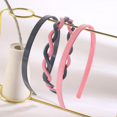 3pcs Candy Headband Set Braided Pattern Non Slip Hair Band Women Girls