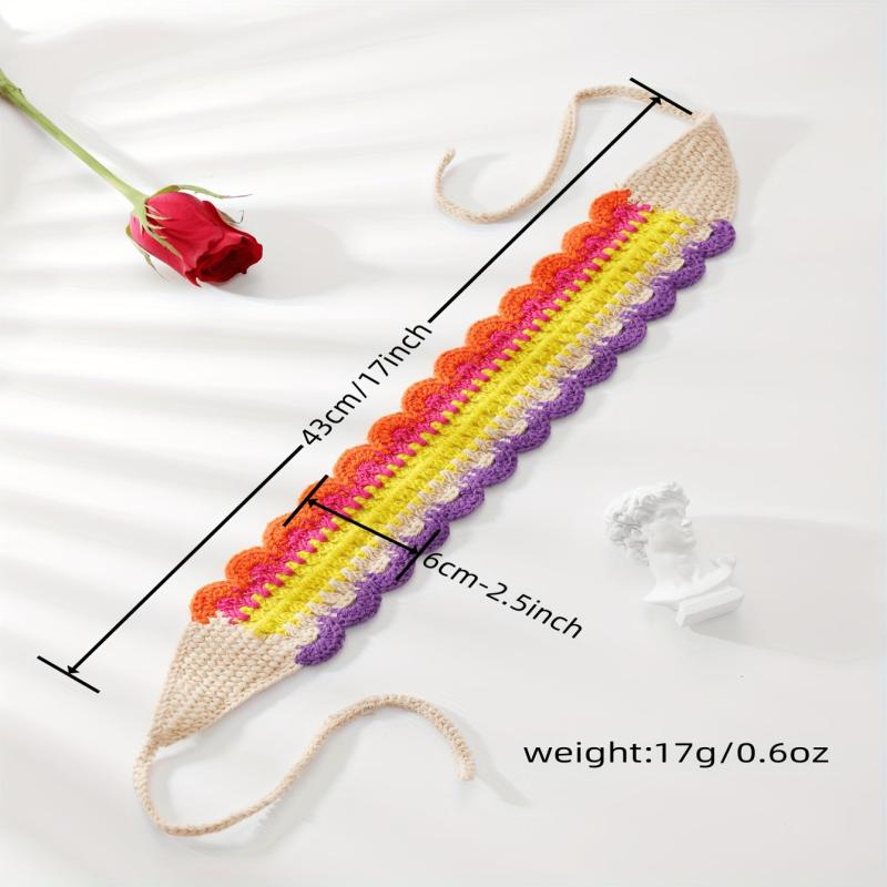 Boho Crochet Headband Colorful Hair Accessories for Women Girls