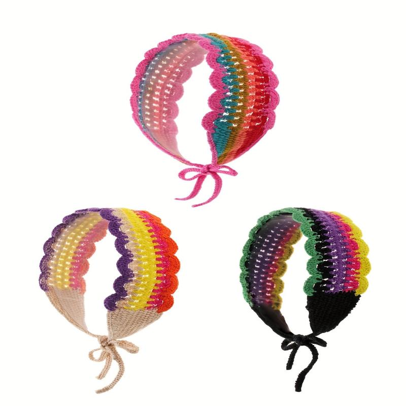 Boho Crochet Headband Colorful Hair Accessories for Women Girls