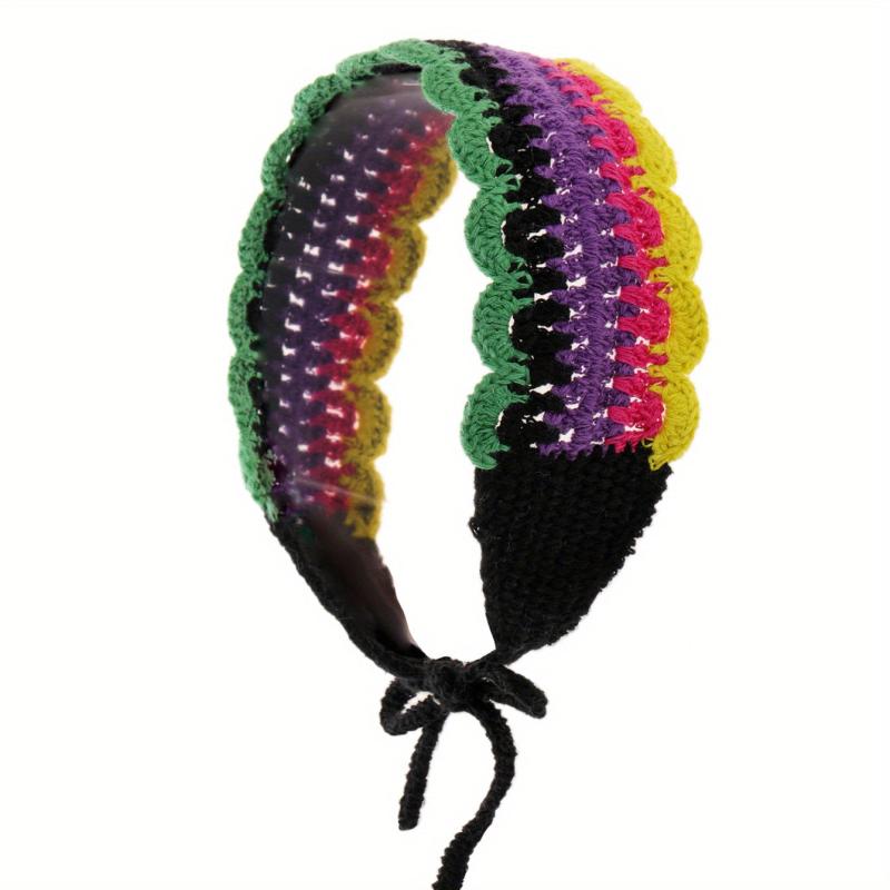 Boho Crochet Headband Colorful Hair Accessories for Women Girls