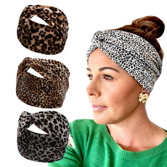 Leopard Print Headbands For Women Workout Yoga Sports Hair Band