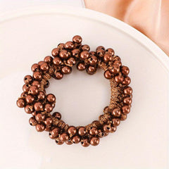 Faux Pearl Hair Tie Non Slip Scrunchie Ponytail Holder Elastic Hair Accessory