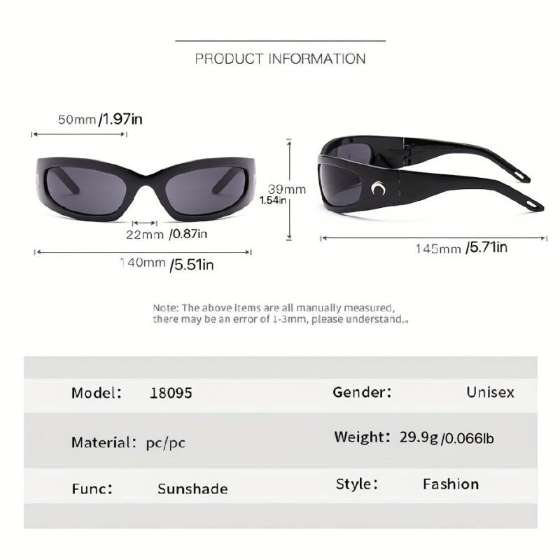 Y2K Wrap Around Sports Sunglasses UV400 Sun Shades For Cycling Fishing