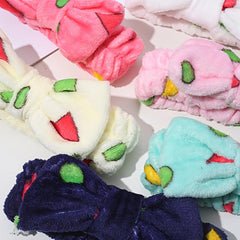 Cartoon Plush Headband Bow Female SPA Face Wash Winter Headband