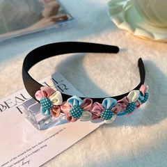 Flower Headband Hair Band Floral Print Head Hoop for Women Girls Party