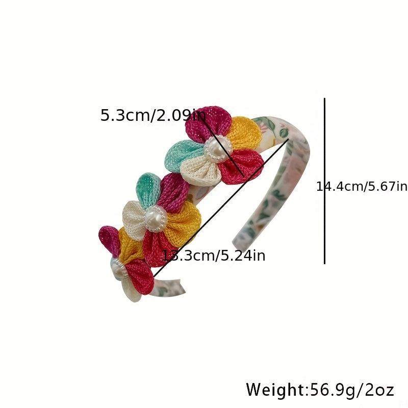 Flower Headband Hair Band Floral Print Head Hoop for Women Girls Party