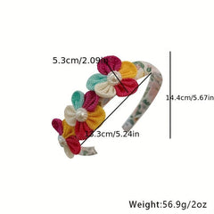 Flower Headband Hair Band Floral Print Head Hoop for Women Girls Party