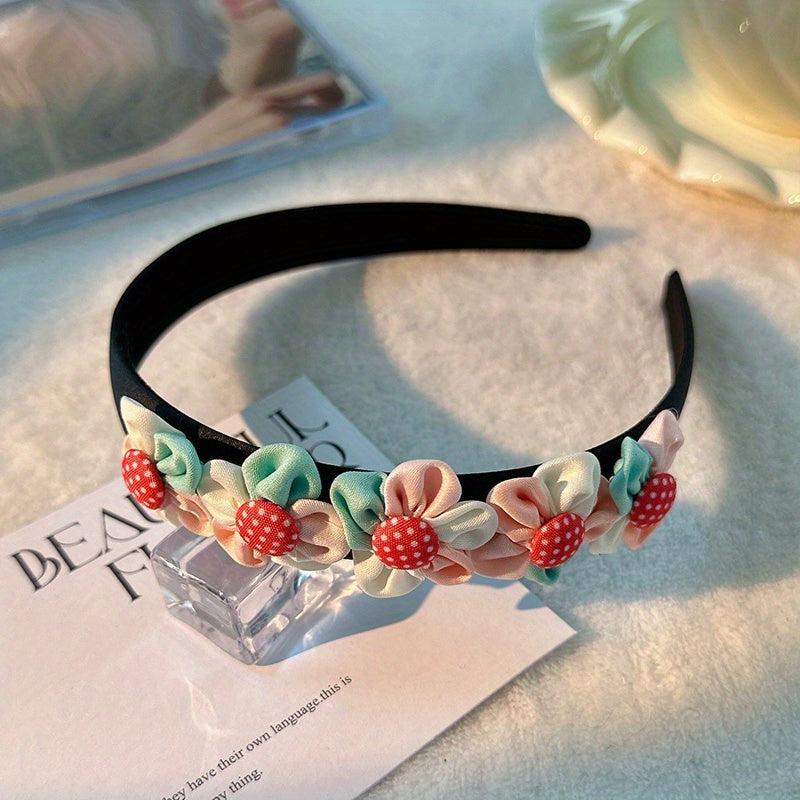 Flower Headband Hair Band Floral Print Head Hoop for Women Girls Party