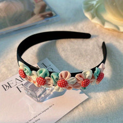 Flower Headband Hair Band Floral Print Head Hoop for Women Girls Party