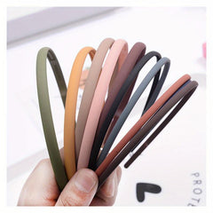 9pcs Matte Headband Skinny Head Hoop Solid Headdress Nonslip Hair Band
