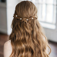 6pcs Spiral Hair Ring with Star Decor and Faux Pearl - for Braids and Ponytail