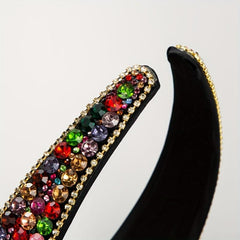 Glitter Rhinestone Headband for Women Wide Brim Headdress