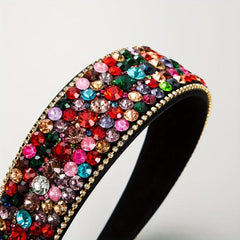 Glitter Rhinestone Headband for Women Wide Brim Headdress