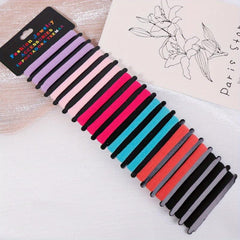 18pcs Elastic Hair Tie Basic Rubber Band Ponytail Hair Rope Hair Accessories