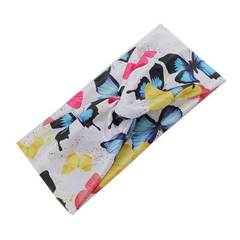 Boho Butterfly Print Wide Headband Elastic Head Wrap