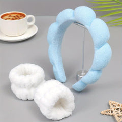Makeup Headband Hair Band for Washing Face Spa Skincare Elastic Soft Flannel
