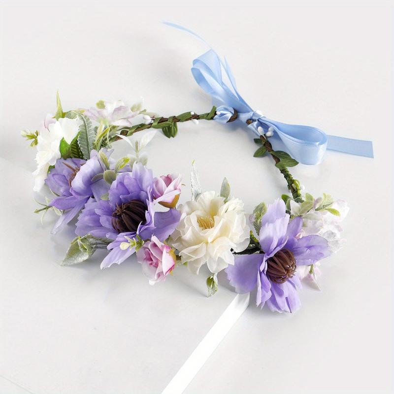 Simulation Flower Leaf Wreath Bridal Headband Hair Accessories For Women Girls