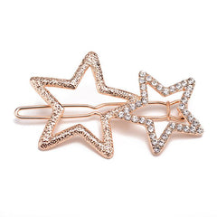 Star Rhinestone Hair Clip Silvery Metal Side Clip Hair Accessories For Women