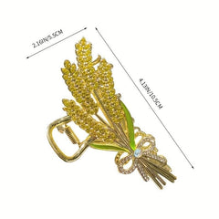 Metal Barley Hair Clip with Rhinestone Back Head Updo Headwear