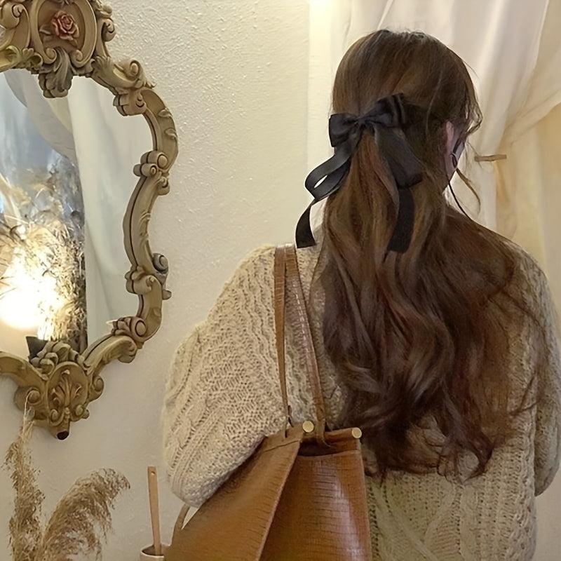Bowknot Hair Clip Long Ribbon French Barrette Hair Accessories