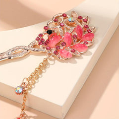 Rhinestone Flower Hairpin Hair Stick Ponytail Holder Hair Accessories