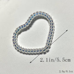 3pcs Spiral Hair Tie Set Heart Star Shape Elastic Ponytail Holder