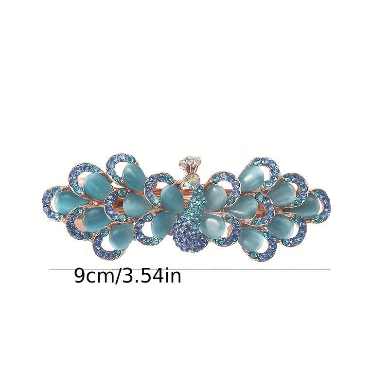 Opal Peacock Shaped Hair Clip for Women