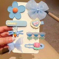 Y2K Flower Butterfly Hair Clip Snap Clip Candy Barrette Hair Slides Clip