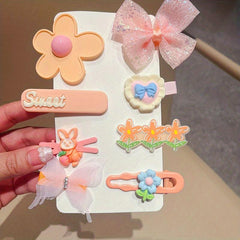 Y2K Flower Butterfly Hair Clip Snap Clip Candy Barrette Hair Slides Clip