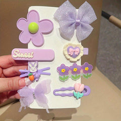 Y2K Flower Butterfly Hair Clip Snap Clip Candy Barrette Hair Slides Clip