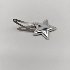 10 PCS Leather Star Shape Hair Clip Snap Clip Side Clip Y2K Hair Accessories