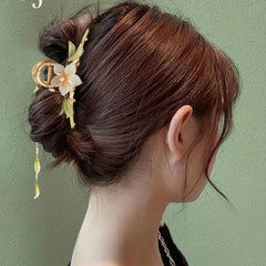 Flower & Tassel Hair Claw Bohemia Style Banana Clip
