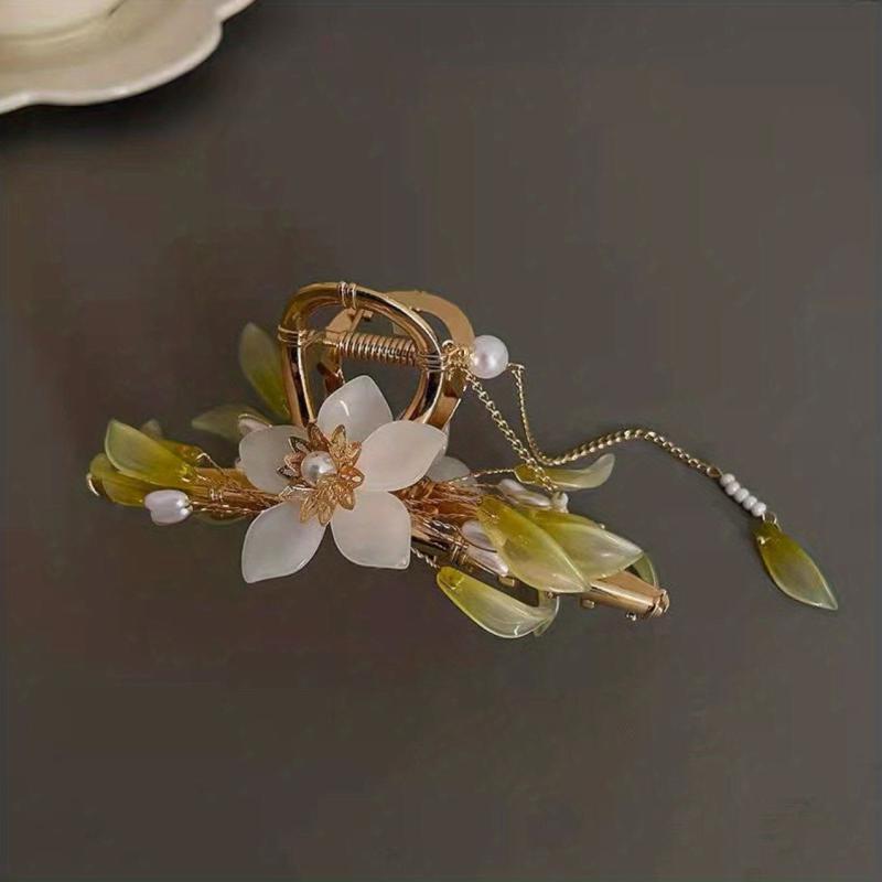 Flower & Tassel Hair Claw Bohemia Style Banana Clip