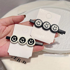 Alloy Smiley Face Hair Clip Girl's Side Clip Headwear Hair Accessories Female