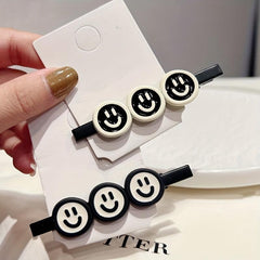 Alloy Smiley Face Hair Clip Girl's Side Clip Headwear Hair Accessories Female