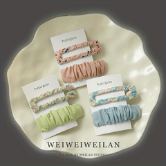 Floral Pattern Hollow Rectangle Shaped Hair Clip Set