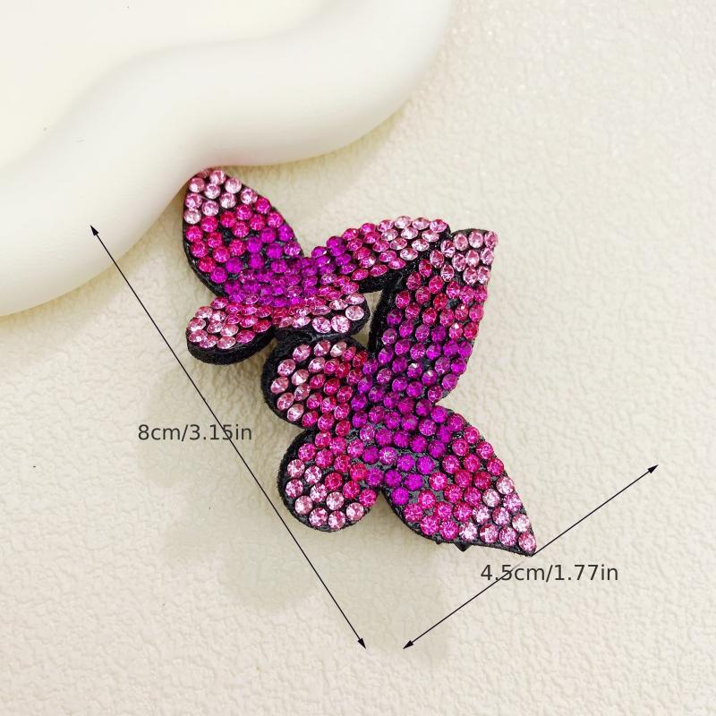 Colorful Rhinestone Butterfly Hair Clip for Women and Girls