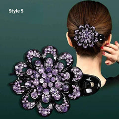 Colorful Rhinestone Hairclip Flower Claw Crystal Headwear Hair Accessories